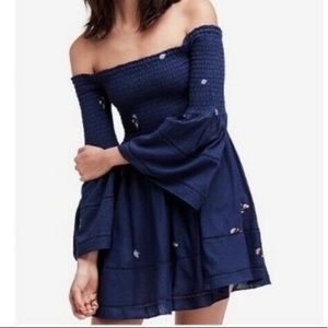 Free People Counting Daisies Off Shoulder Dress
